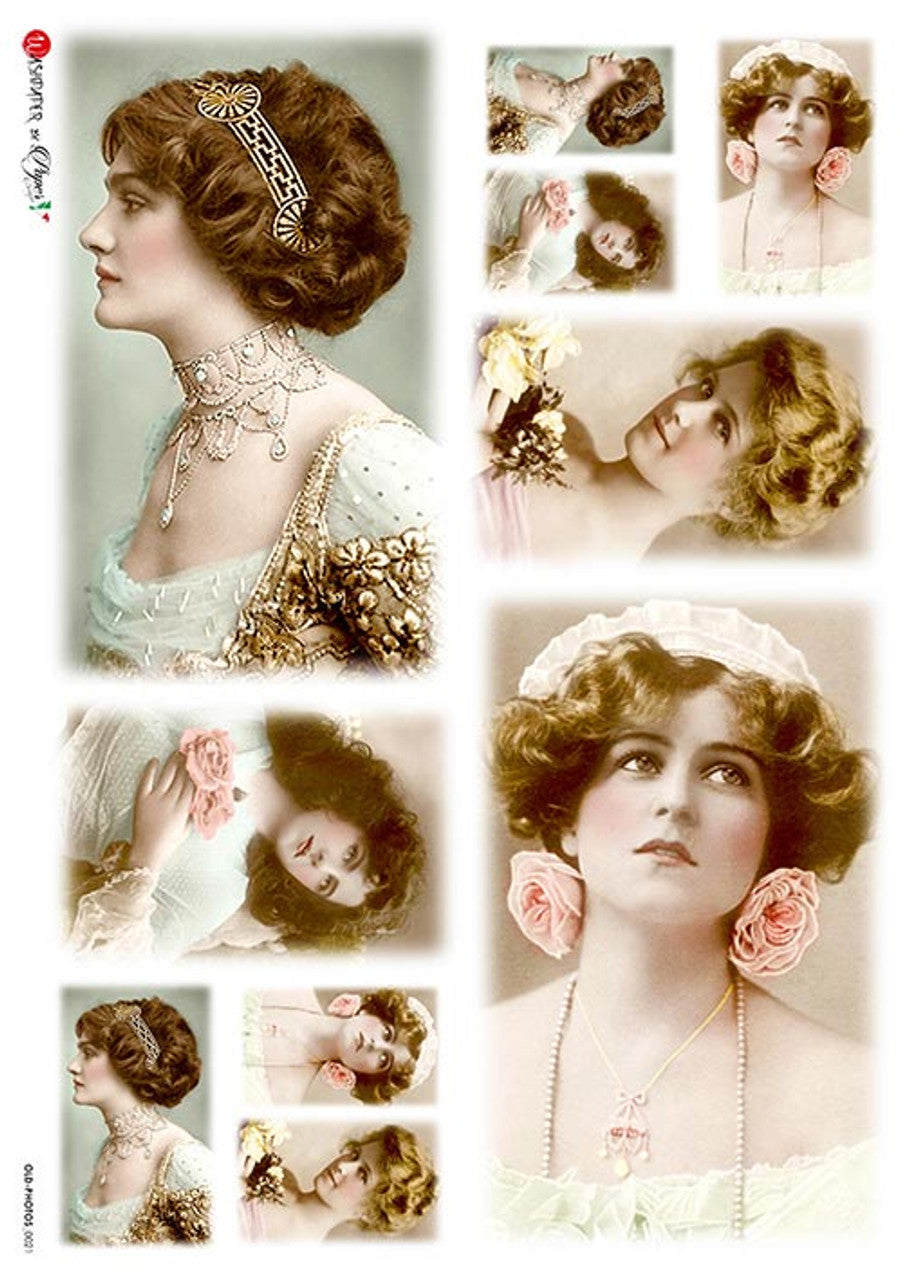 Paper Designs OLD photos 0021 RICE PAPER A4 (8.3 X 11.7 INCHES)