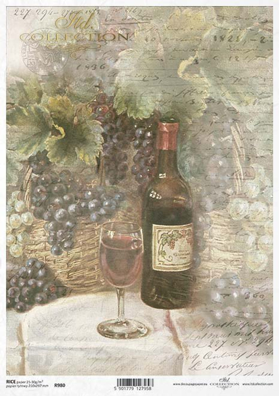 ITD COLLECTION  Rice Paper wine script A4 ( 8.3 X 11.7 INCHES)