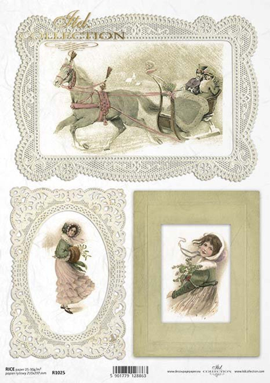 ITD COLLECTION  Collection Caroling in winter Rice Paper A4 (8.3 X 11.7 INCHES)