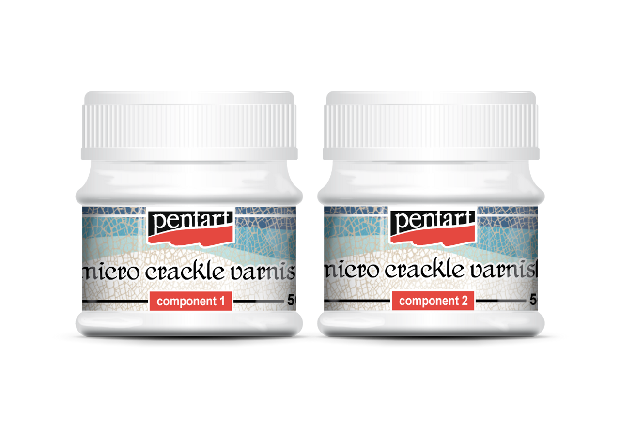 Pentart micro crackle varnish, 2 components, 50 ml