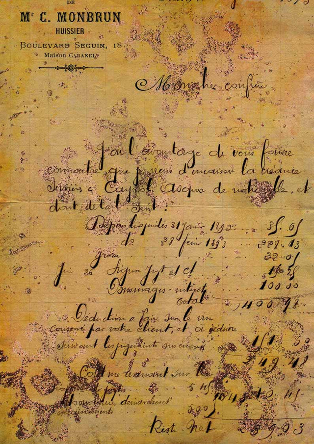 Decoupage Queen Antique French Letter  Rice Paper A4 (8.3 X 11.7 INCHES)