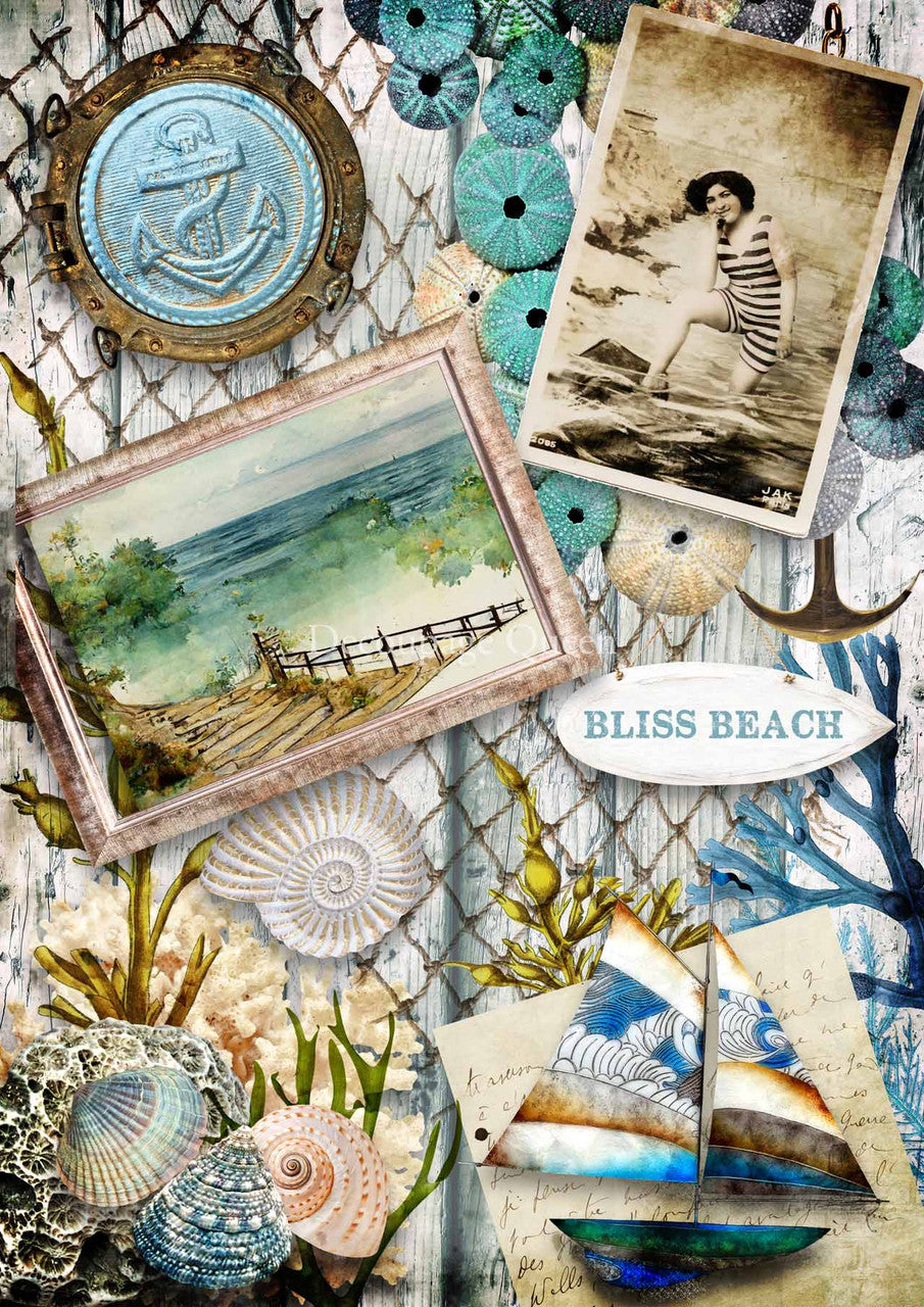 Decoupage Queen Bliss Beach A3 (11.7 X 16.5 INCHES)