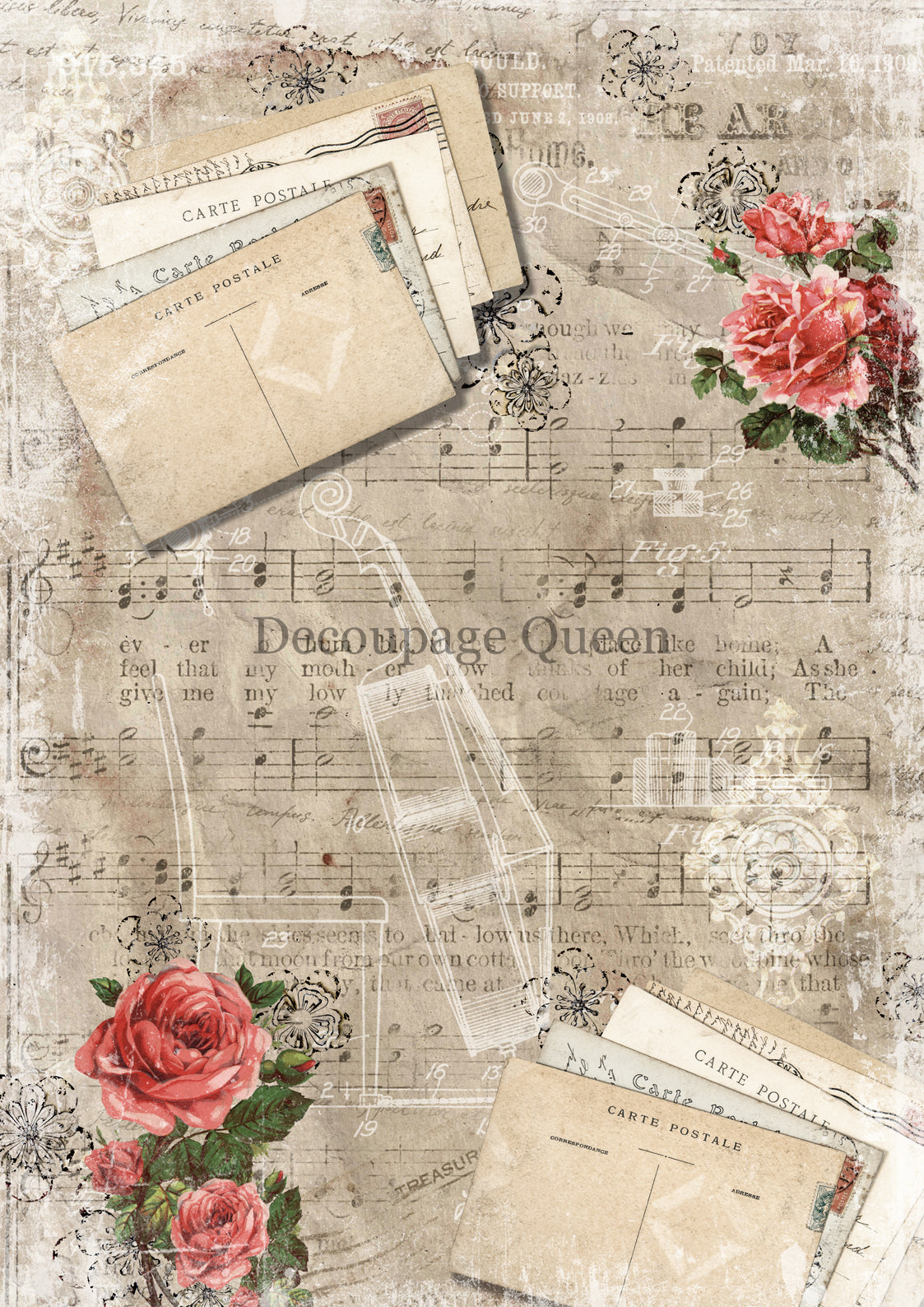 Decoupage Queen Autumn Violin Rice Paper A4 (11.7X 8.3 INCHES)