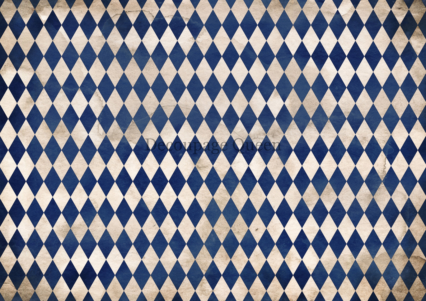 Decoupage Queen Navy Blue Harlequin Rice Paper A4 (11.7X 8.3 INCHES)