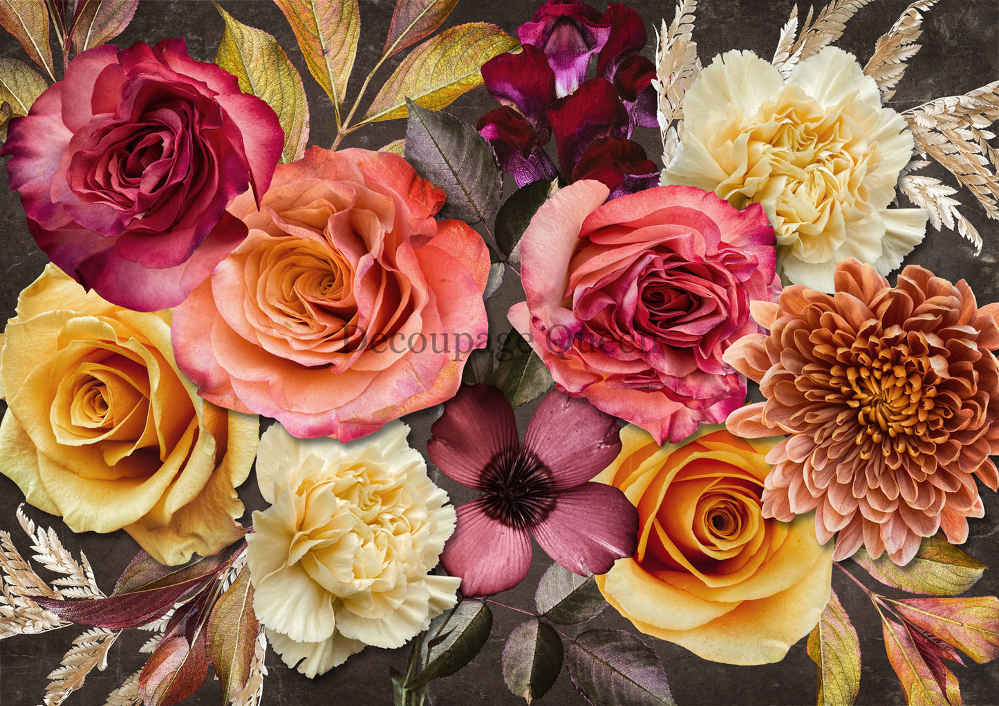 Decoupage Queen Fruit Punch Florals Rice Paper A4 (11.7X 8.3 INCHES)