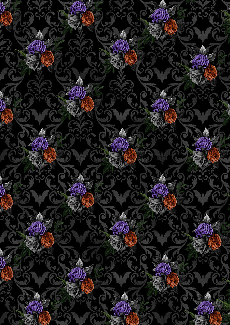 Decoupage Queen Halloween Floral Rice Paper Limited Edition A3(11.7X 16.5 INCHES)
