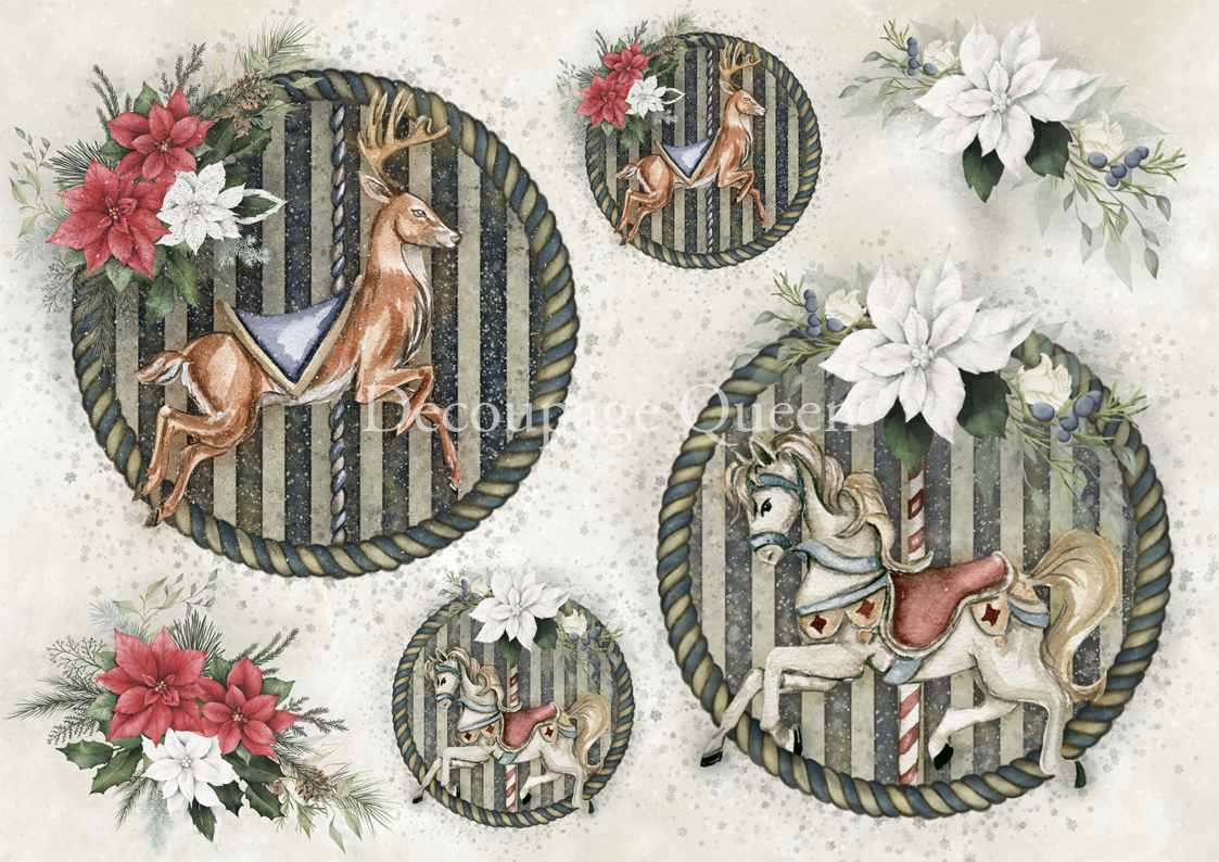 Decoupage Queen, Dainty & queen & the queen jolly Rice Paper A3 (11.7 X 16.5 INCHES)