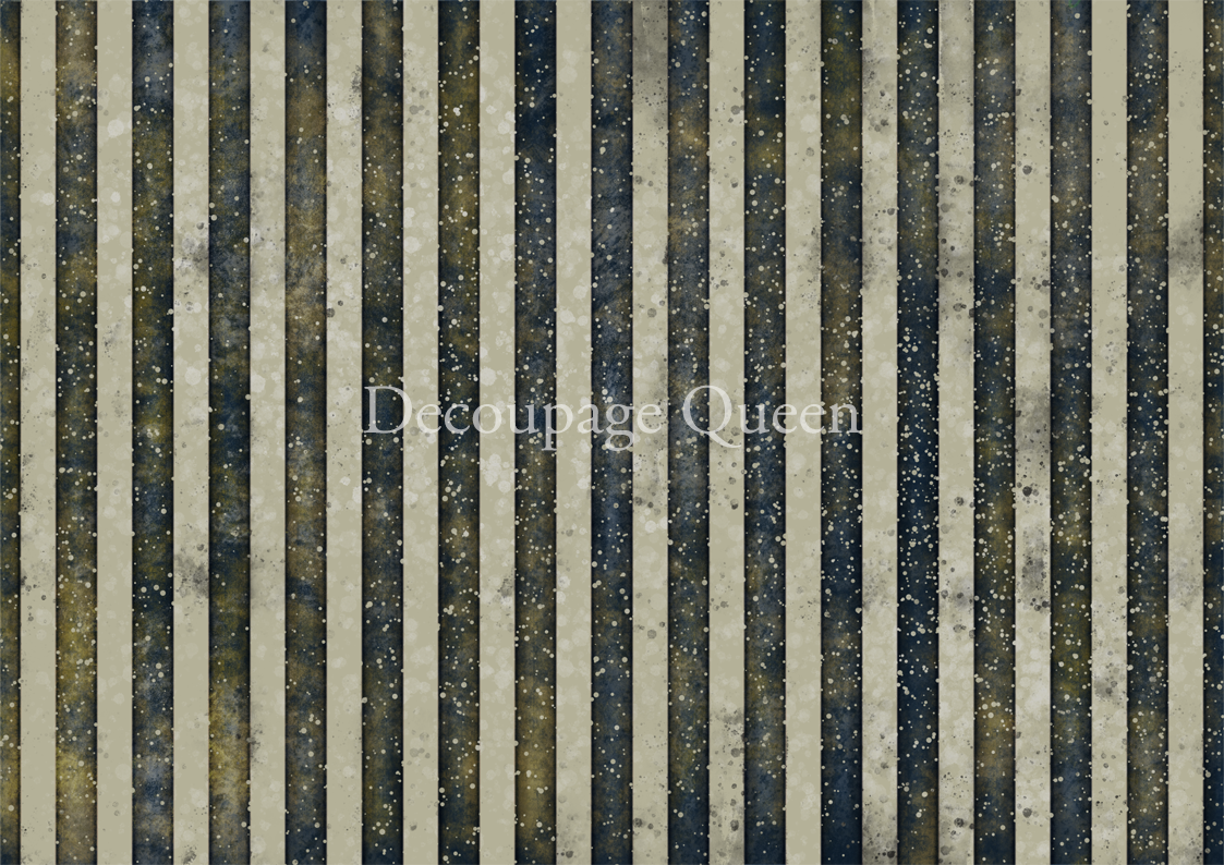 Decoupage Queen, Dainty & queen & the queen Festive stripes Rice Paper A3 (11.7 X 16.5 INCHES)