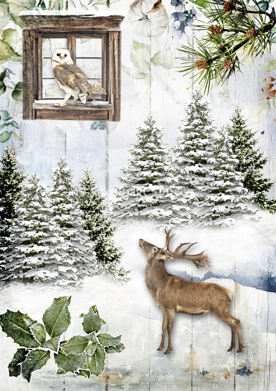 Decoupage Queen, woodland creatures Rice Paper A3 (11.7 X 16.5 INCHES)