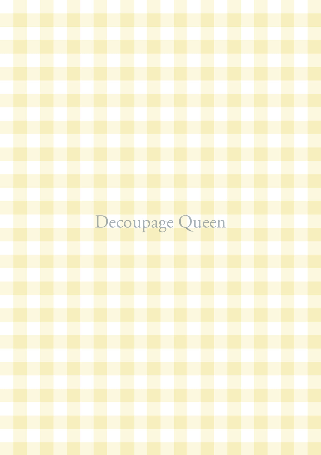 Decoupage Queen, YELLOW GINGHAM Rice Paper A3 (11.7 X 16.5 INCHES) 0544