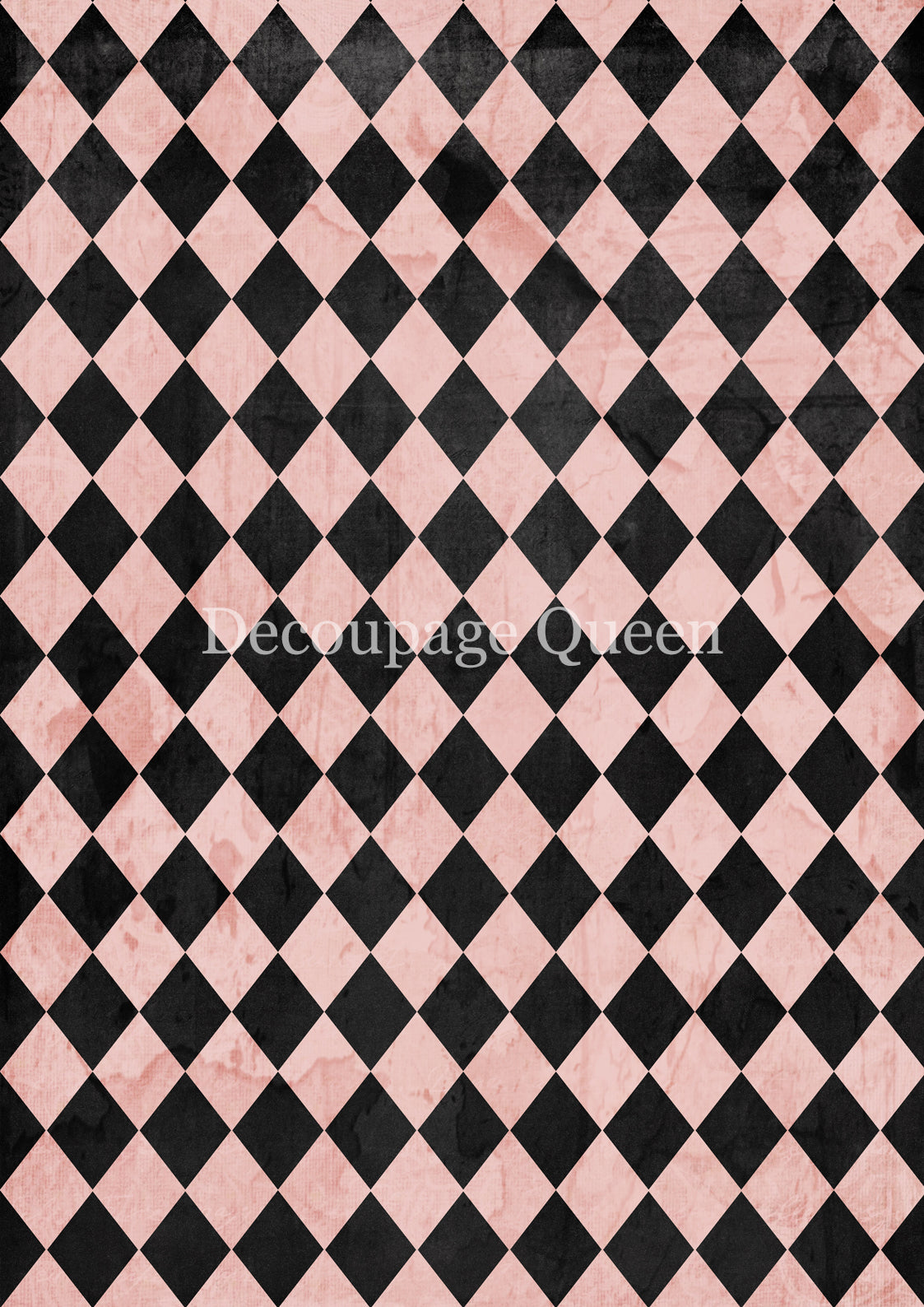 Decoupage Queen PINK & BLACK HARELEQUIN Rice Paper spring 2025 A4
