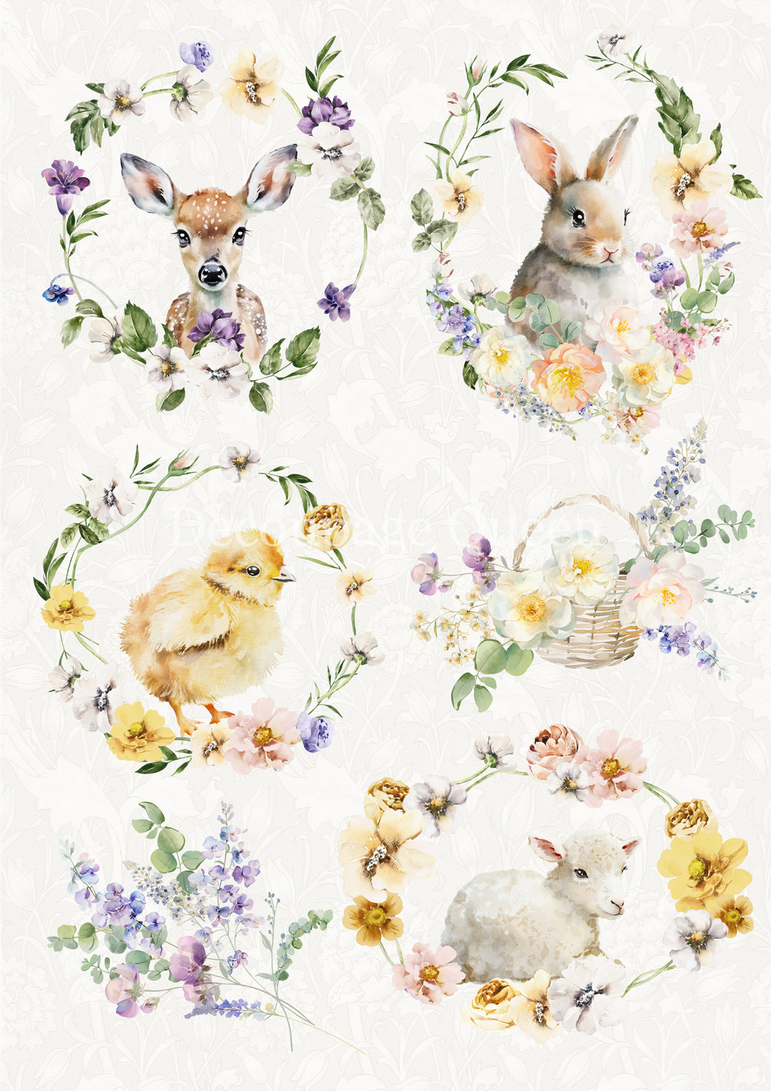 Decoupage Queen SPRING ANIMALS Rice Paper spring 2025 A4