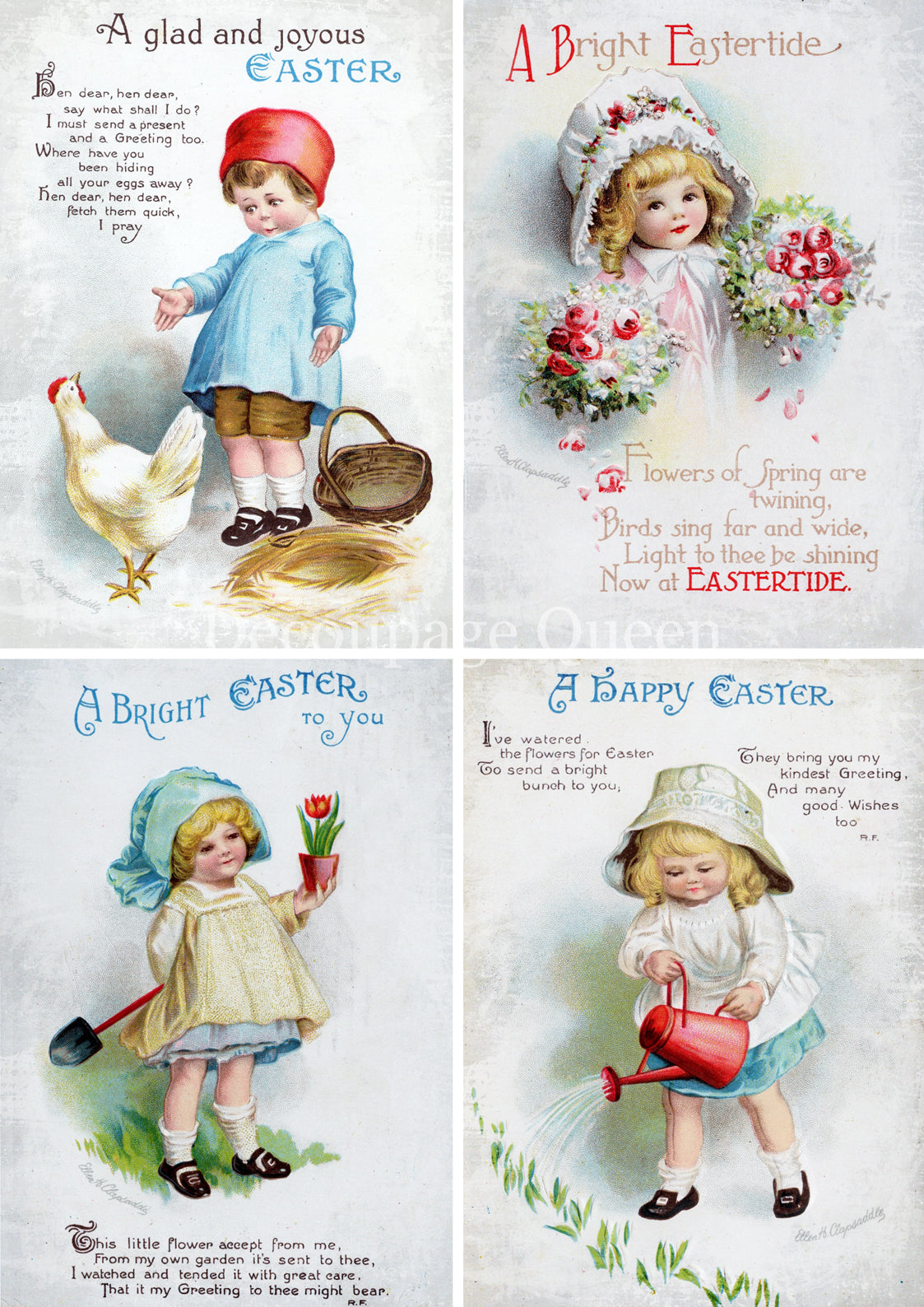Decoupage Queen VINTAGE EASTERTIDE FOUR PACK Rice Paper spring 2025 A4