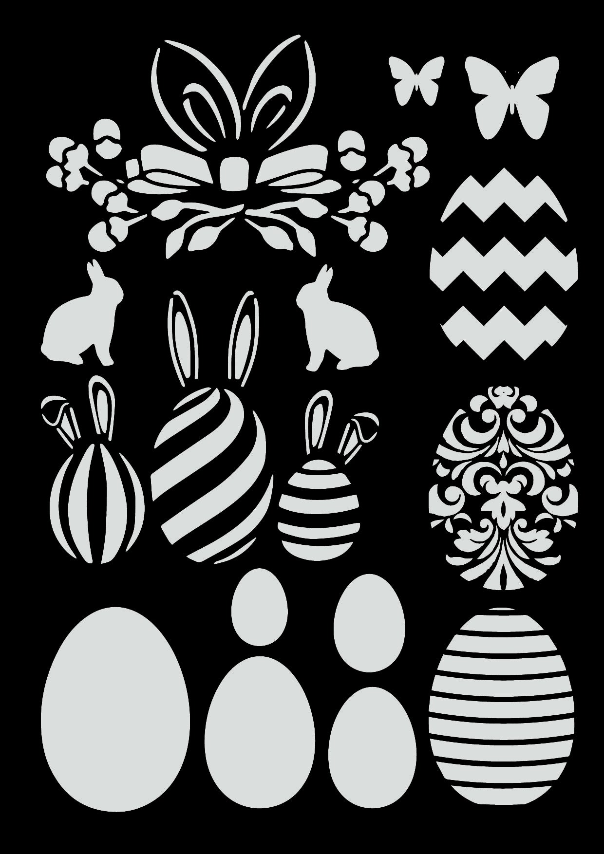 Decoupage Queen Easter Bundle Stencil A4 size