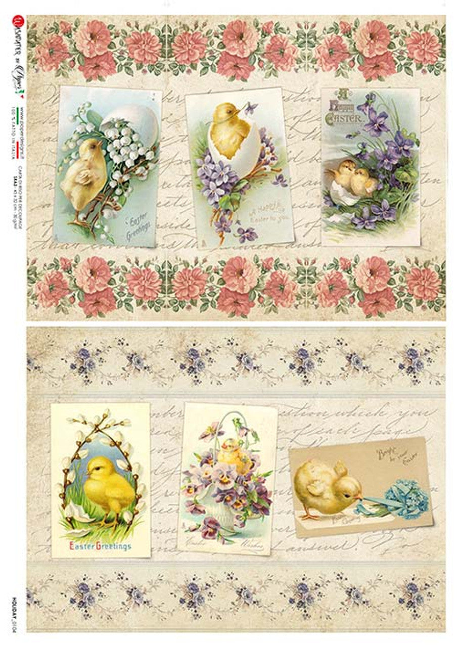 Paper Designs 0104 holiday easter CHICKS EGGS PAPER A4 (8.3 16.5 INCHES)