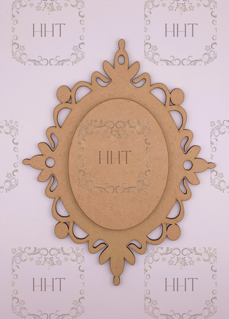 Handcrafted Holiday Traditions MDF Center Overlay Ornament 2 Pieces