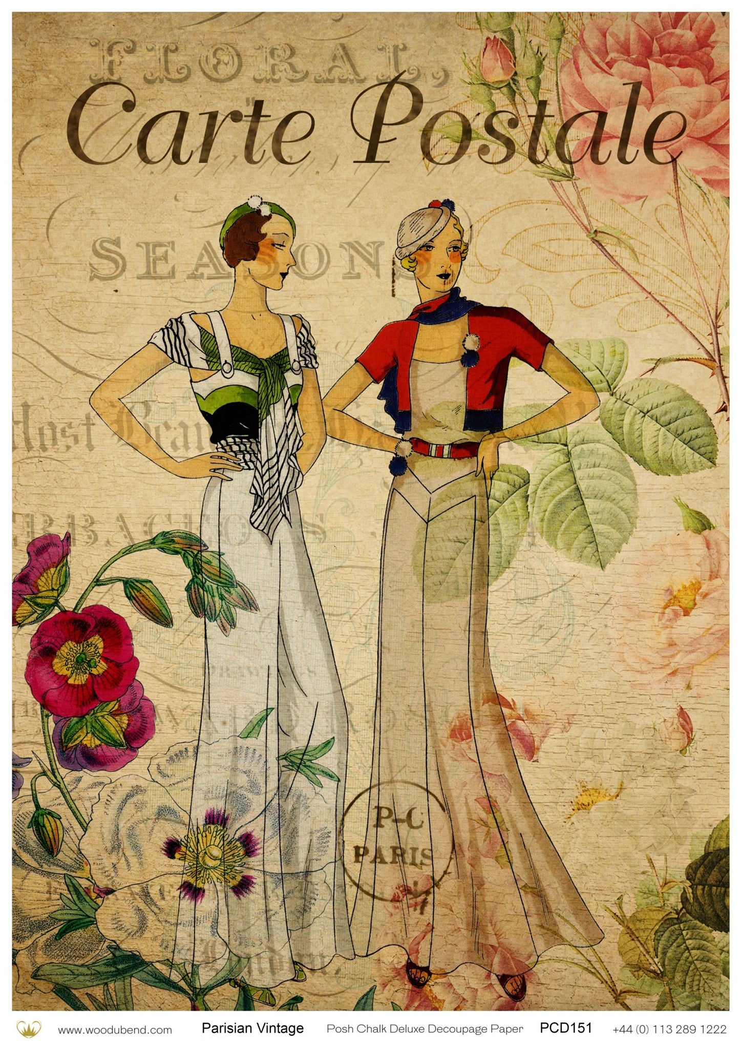 Posh Chalk Deluxe Decoupage Paper PARISIANS VINTAGE A3 (11.7 X 16.5 INCHES)