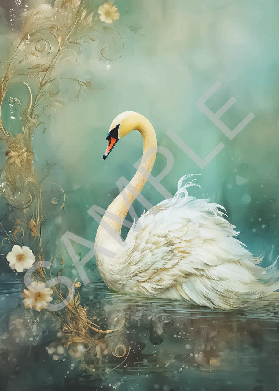Calambour DREAMSCAPE SWAN Rice Paper A3 ( 12.5 X 18 INCHES)
