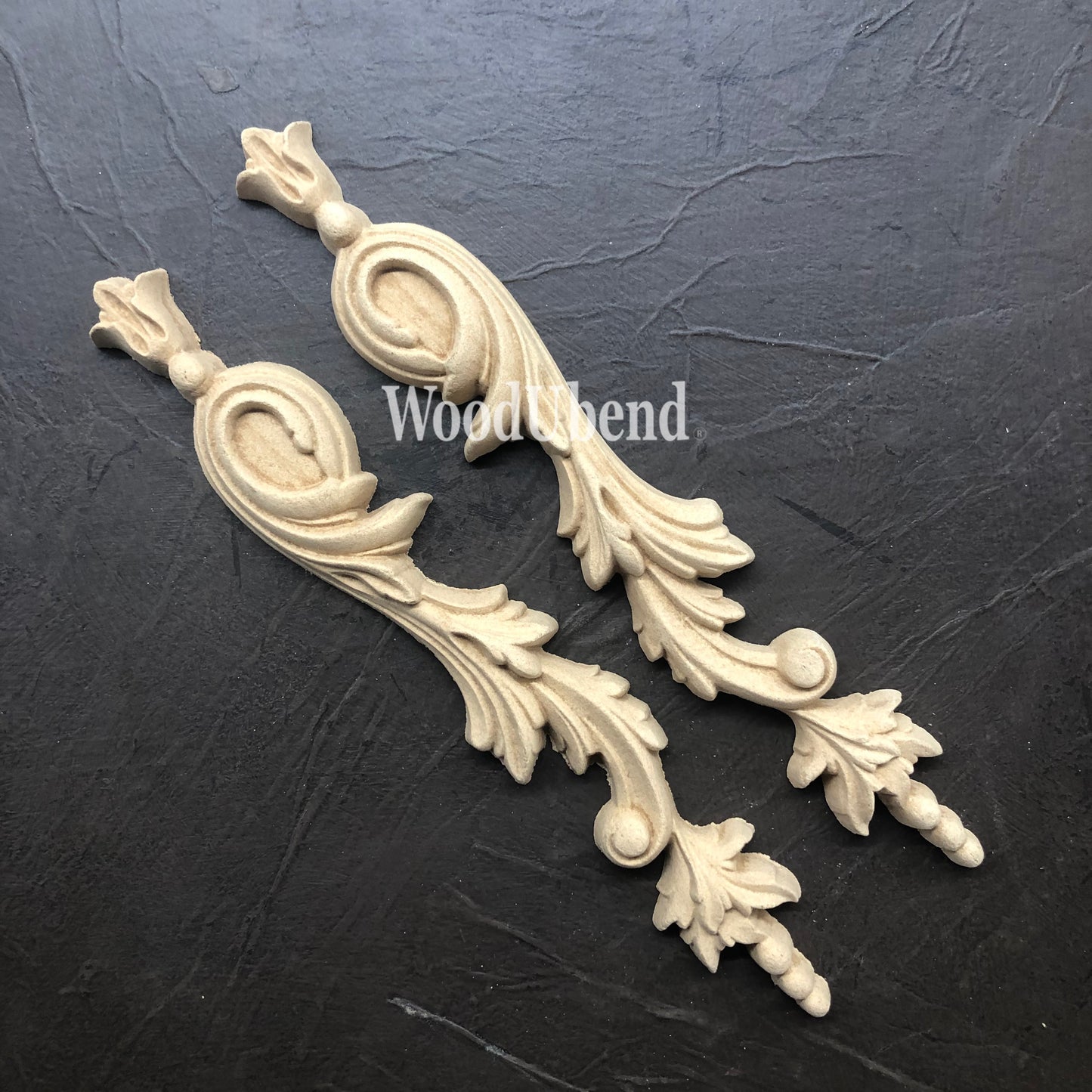 woodubend 24.0 cm x 3,7 cm, Pair of Drop Applique, SKU 1304 bendable when heated
