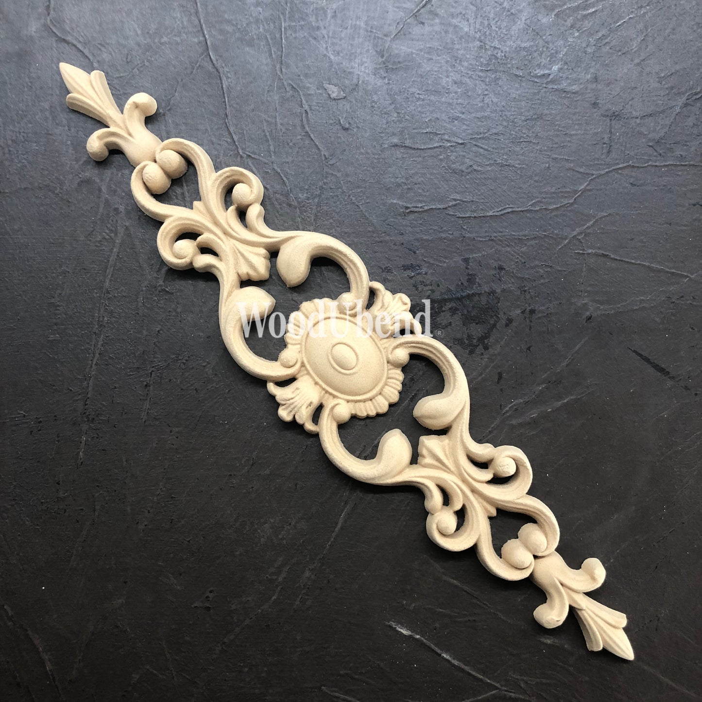 Woodubend 33.5cm X 7.5 cm, Ornate Horizontal Scroll pediment SKU 1374 bendable when heated
