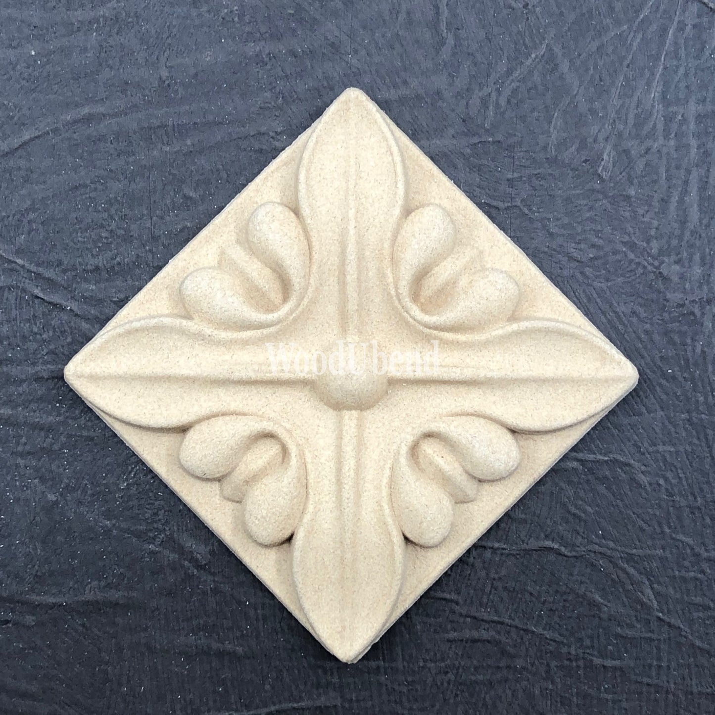 woodubend 3.5 x 1 cm, Decorative Square Applique, SKU 0207.6 Bendable when heated