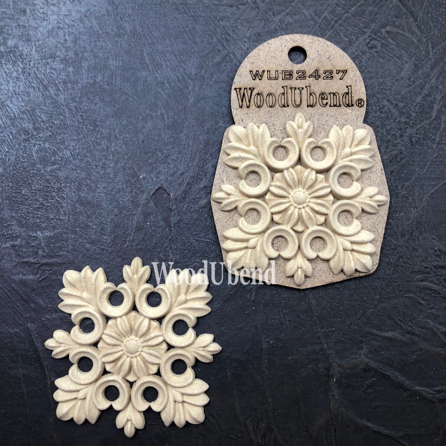 Woodubend bendable when heated Pair of Floral Square WUB2427 7.5 x 7.5cm