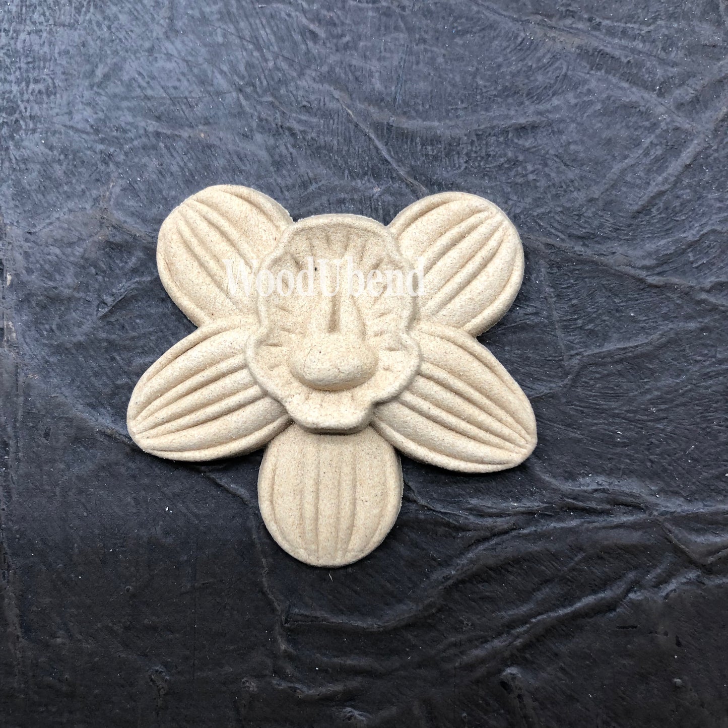 woodubend 5x5.5 cm, 5 petal flower, Decorative Furniture Applique Furniture Moulding, SKU 0347 bendable when heated