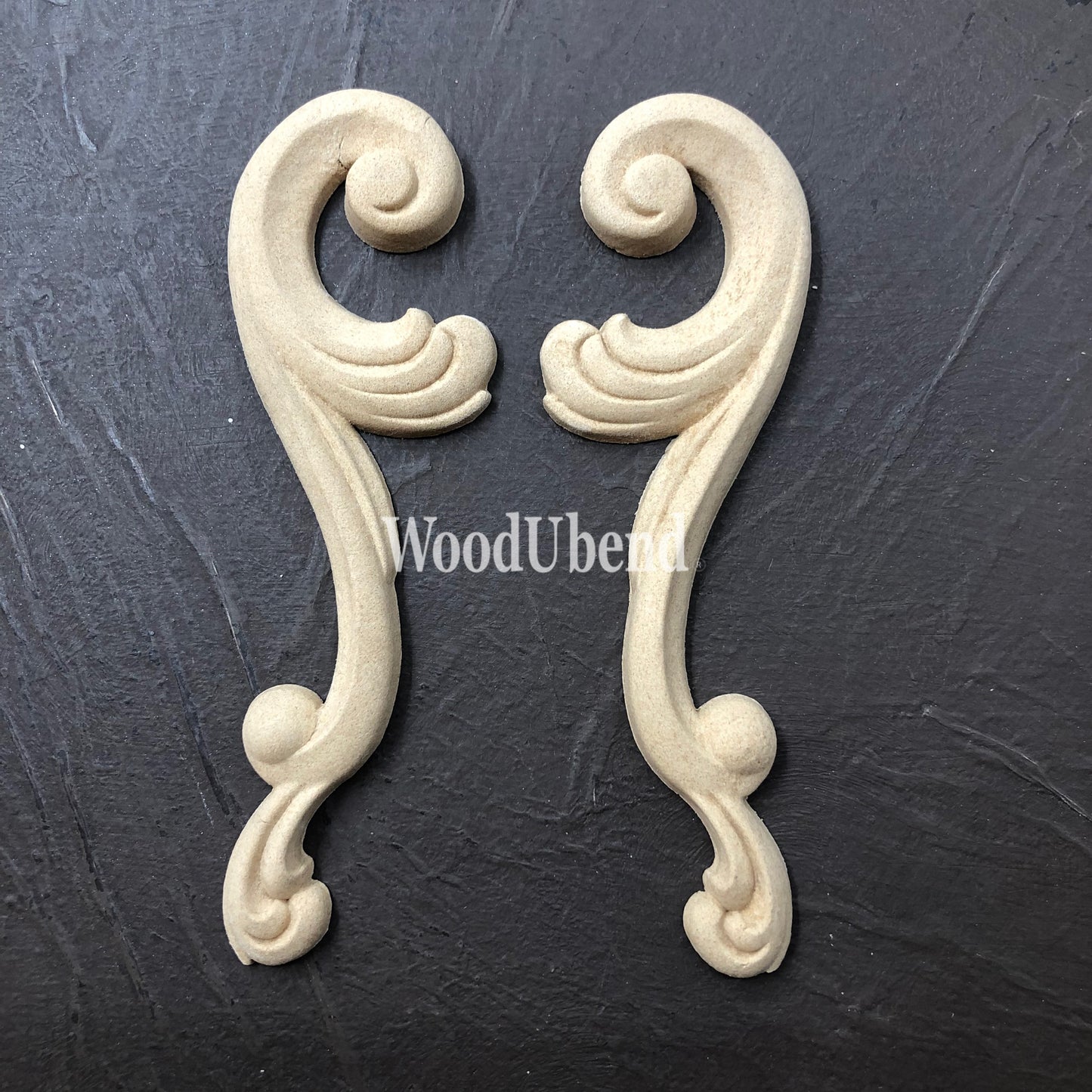 Woodubend pair of Scrolls WUB0358-9 10×3.5cm bendable when heated