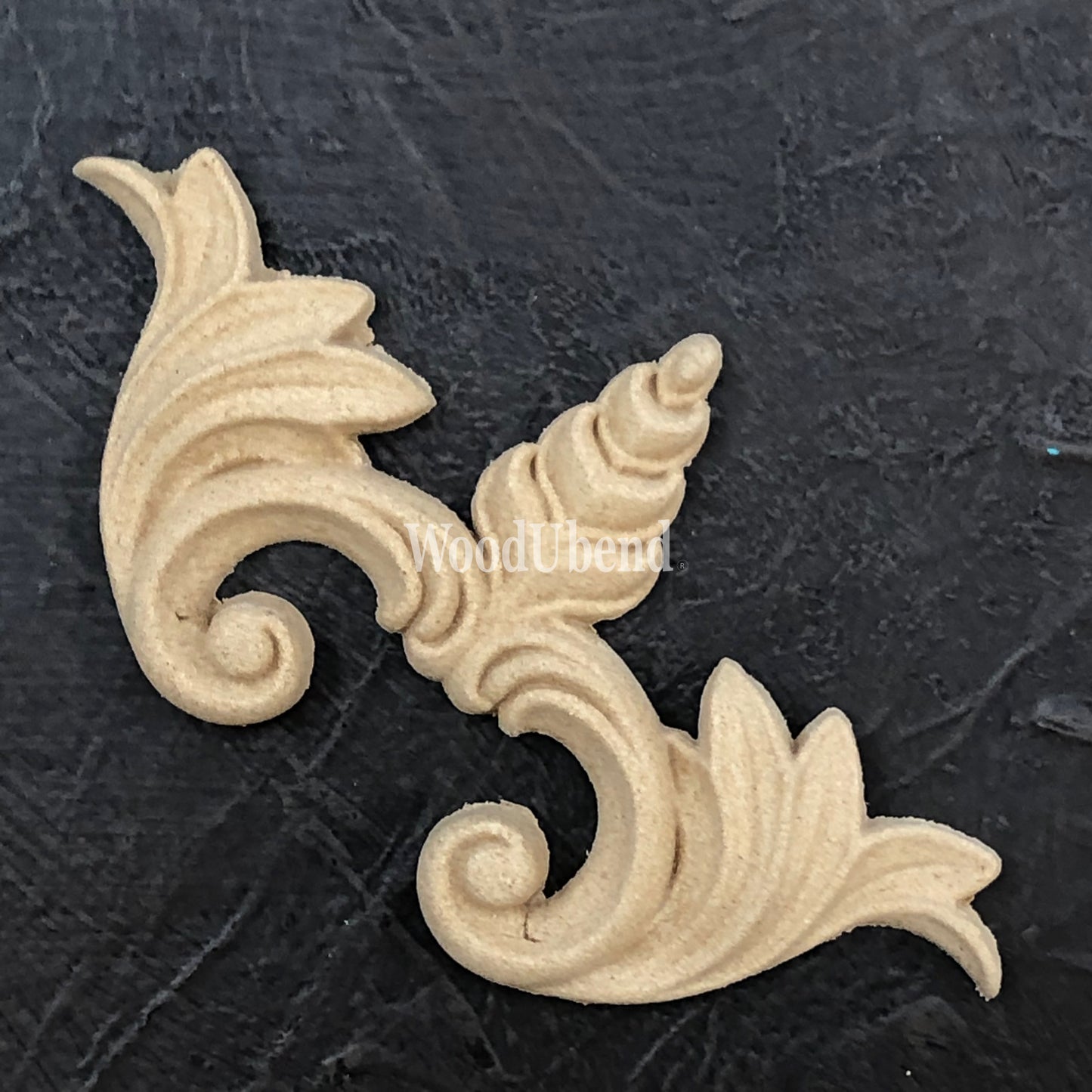 Woodubend bendable when heated Applique Scroll Emblems WUB 6104 12×6.2×0.6 cms