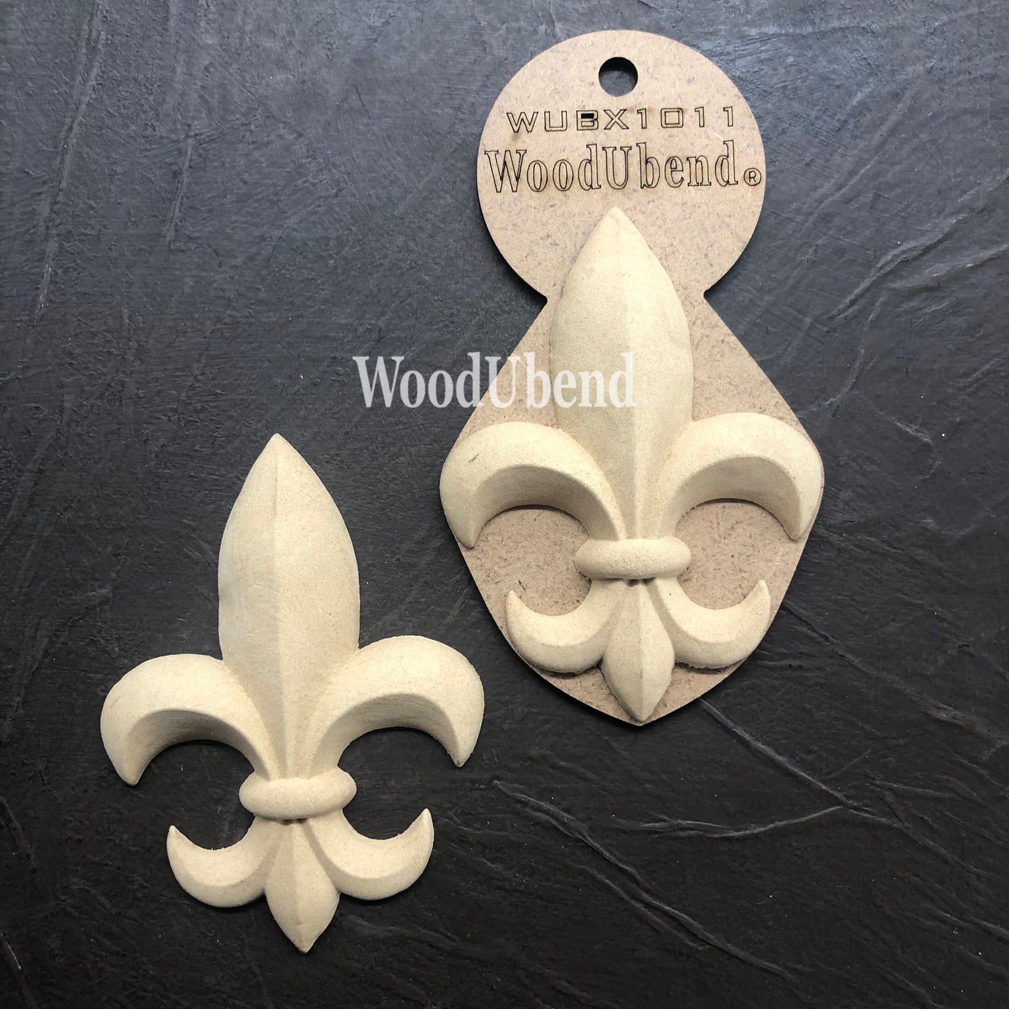 Woodubend bendable when heated 2, Two Fleur-De-Lis WUBX1011 11x8cm