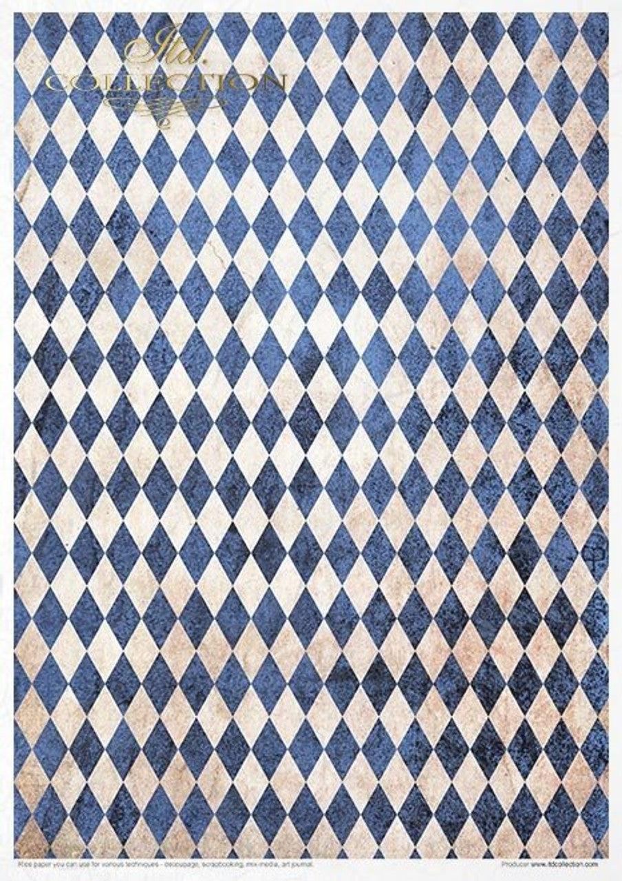 ITD COLLECTION Rice paper pack of 11 , Carnival Circus Pierrot in love A4 (8.3 X 11.7 INCHES)