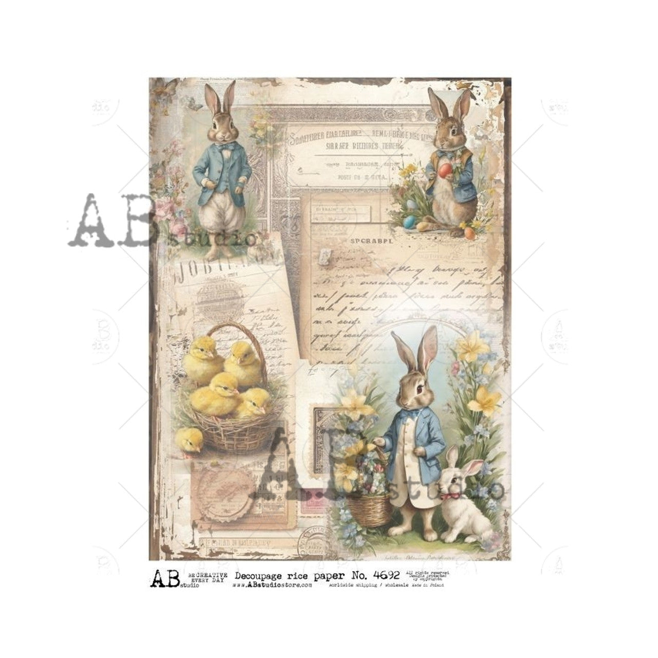 AB Studios EASTER EPHEMERA Rice Paper A4 2161
