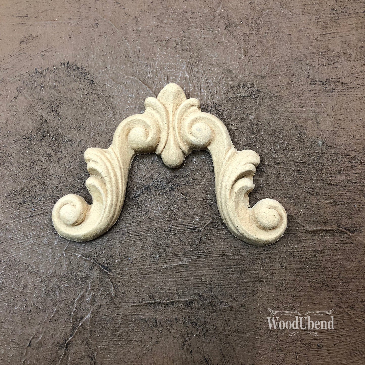 woodubend 10 x 5.5 cm Decorative Pediment Applique/ WoodUbend Furniture Moulding SKU 1692 bendable when heated