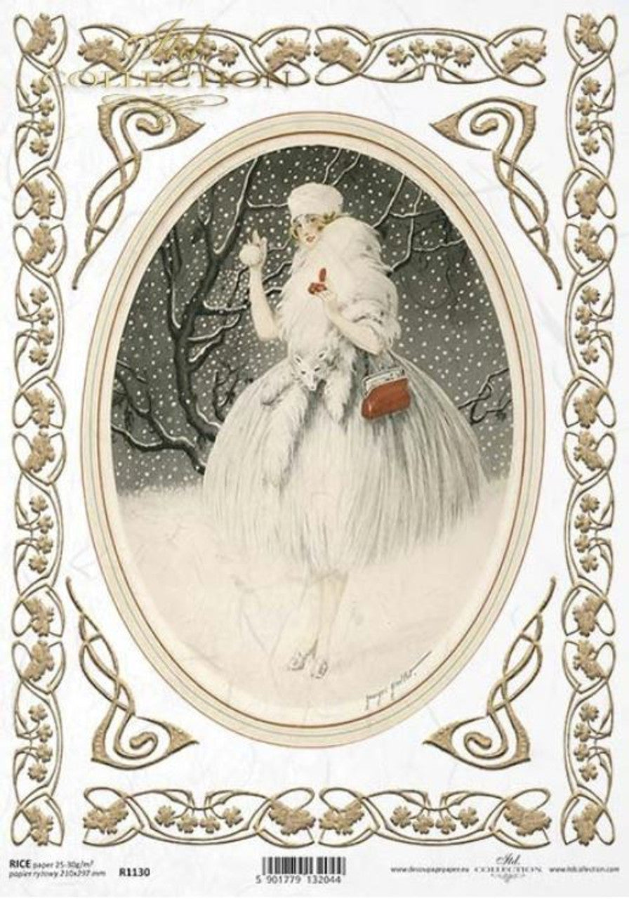 ITD COLLECTION Winter Couture Rice Paper A4 (8.3 X 11.7 INCHES)
