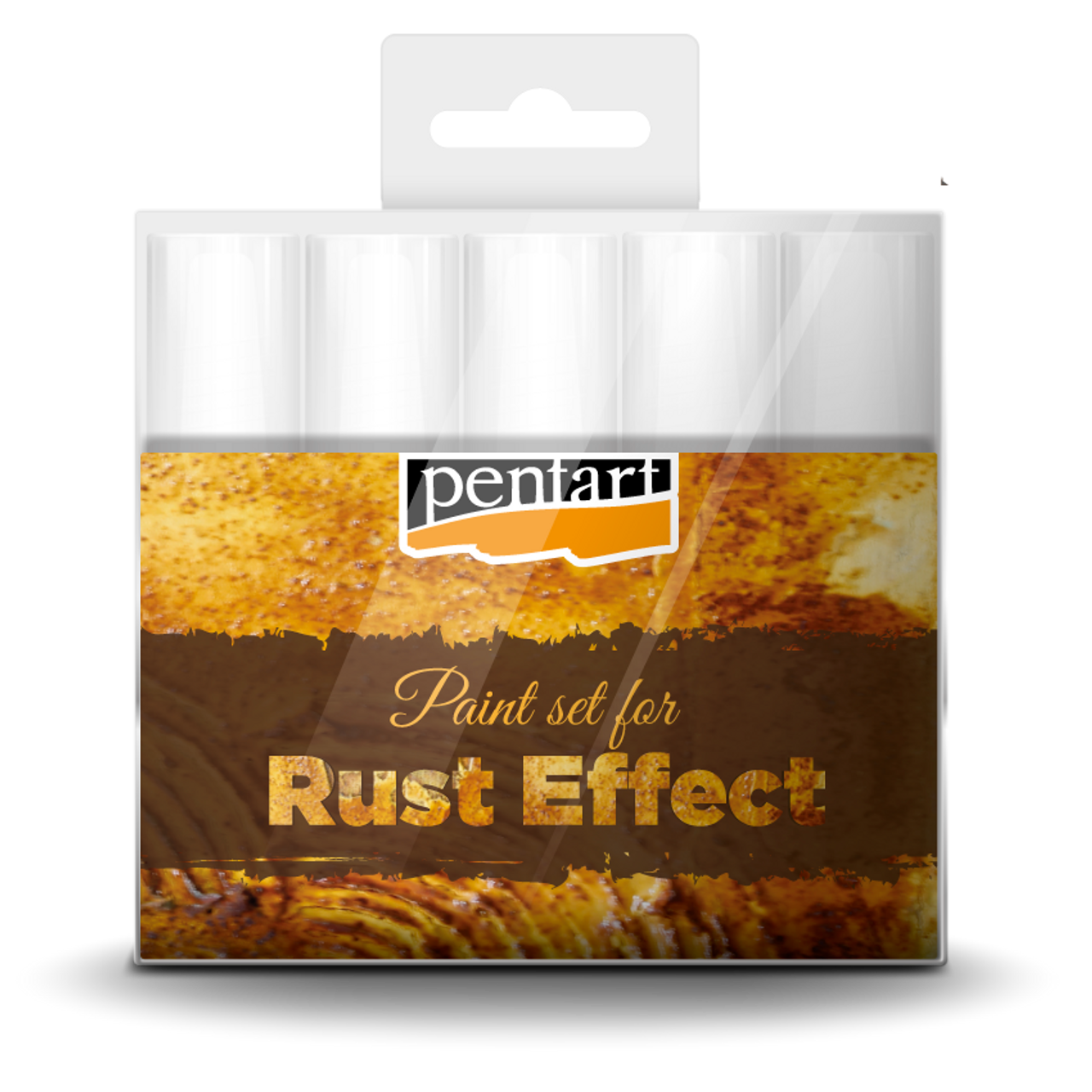 Pentart rust effect paint set, 5X 220ml