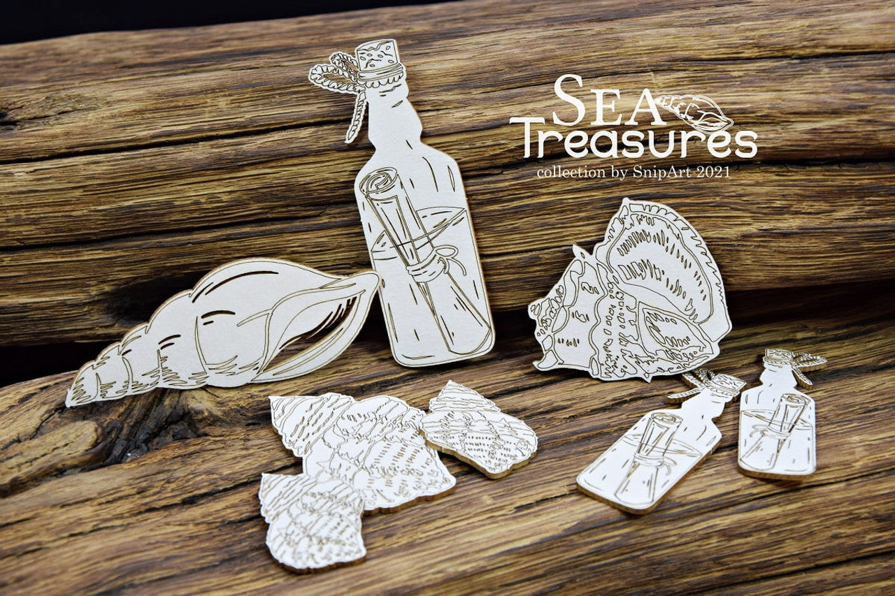 Snipart Sea Treasures Seashells and Bottles