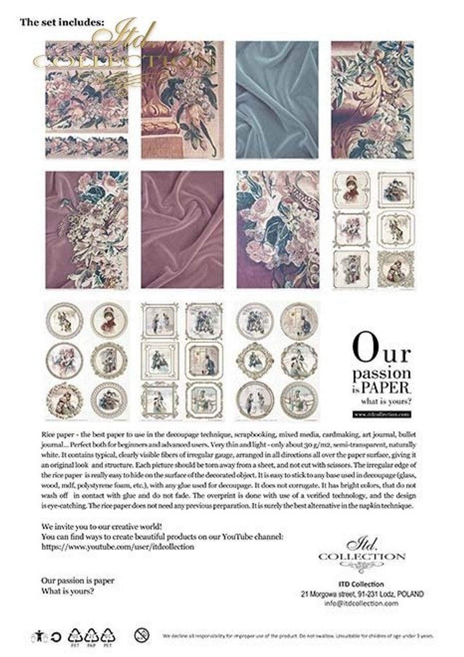 ITD COLLECTION Rice paper pack of 11 Velvet A4 (8.3 X 11.7 INCHES)