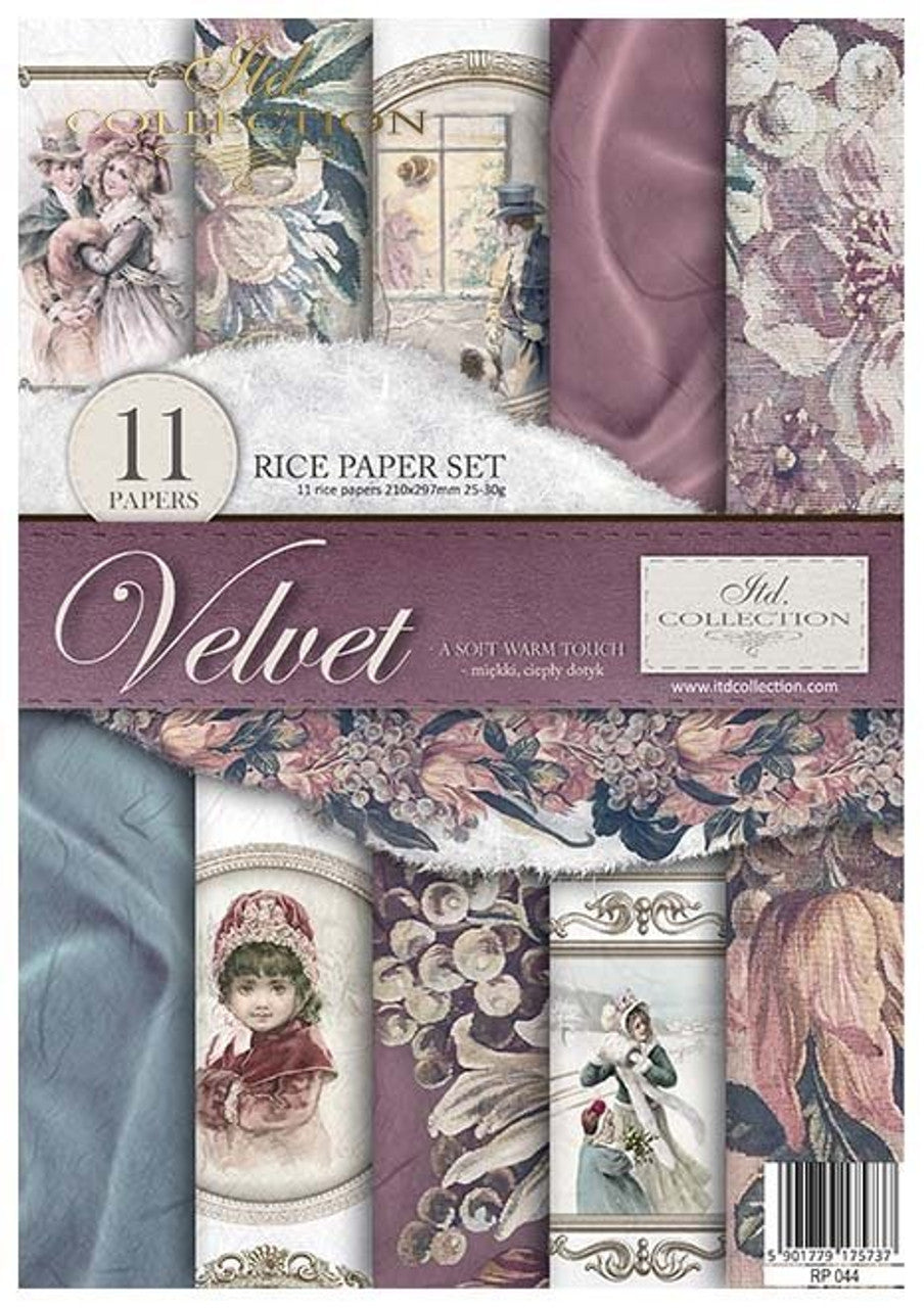ITD COLLECTION Rice paper pack of 11 Velvet A4 (8.3 X 11.7 INCHES)