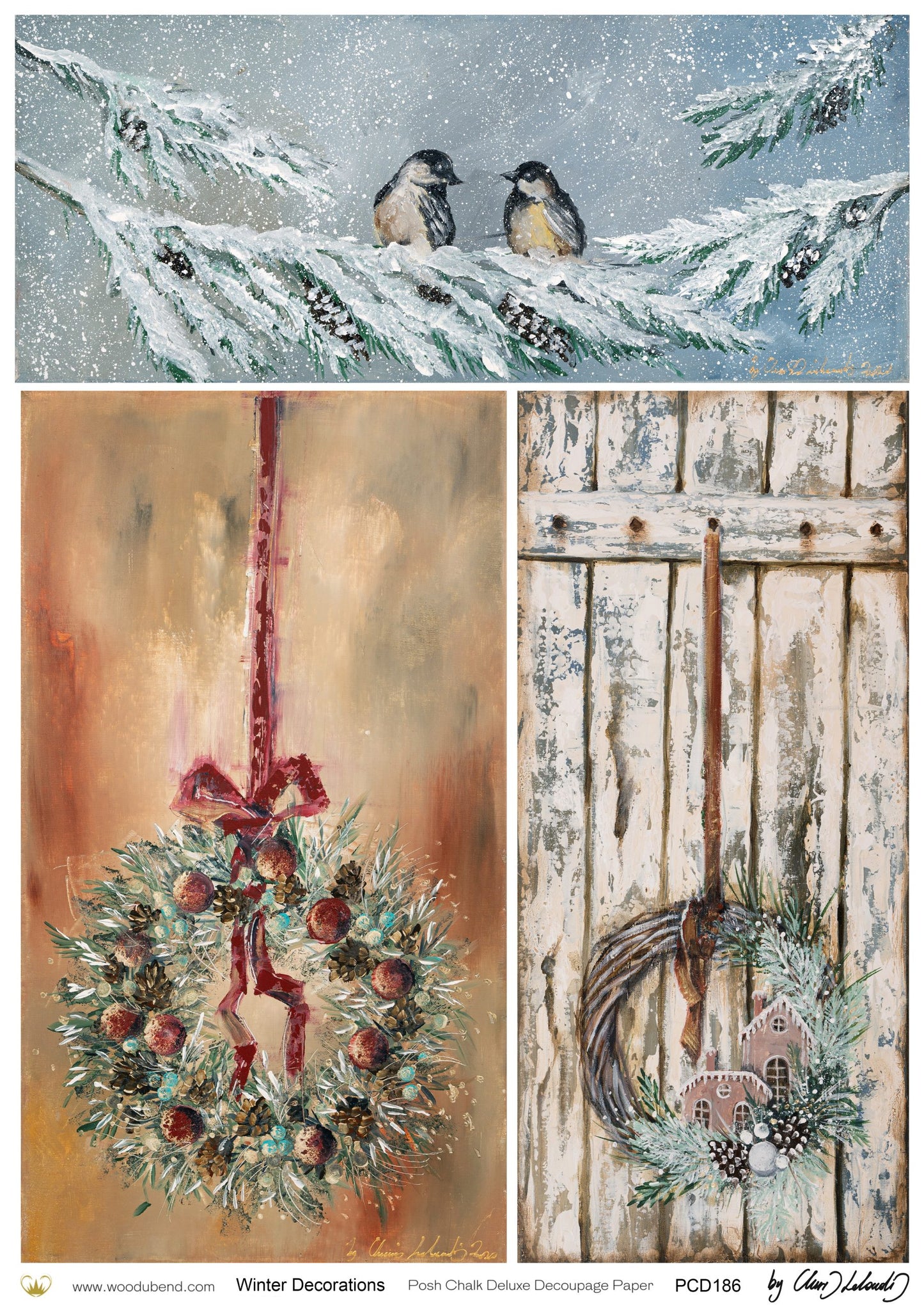 Posh Chalk Deluxe Decoupage Paper Winter Decorations A3 (11.7 X 16.5 INCHES)