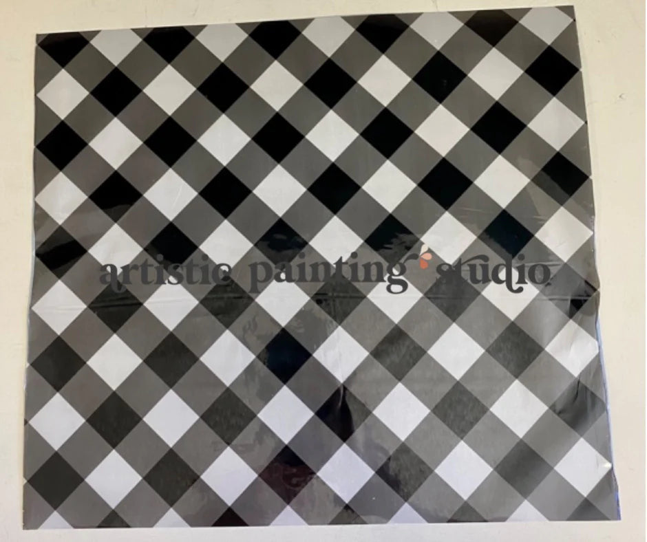 BLACK AND WHITE GINGHAM FOIL