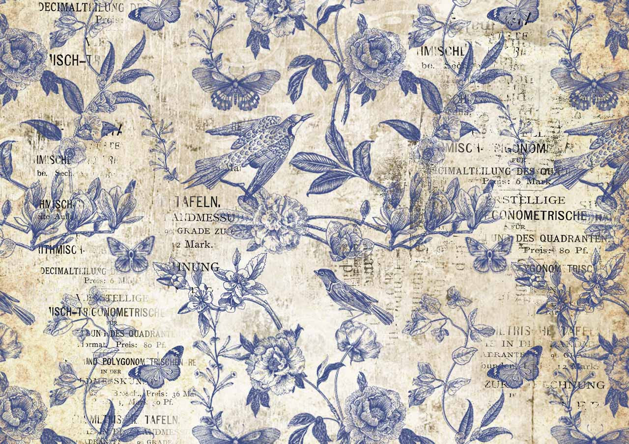 Decoupage Queen BLUE FLIGHT Rice Paper A4 (8.3 X 11.7 INCHES)