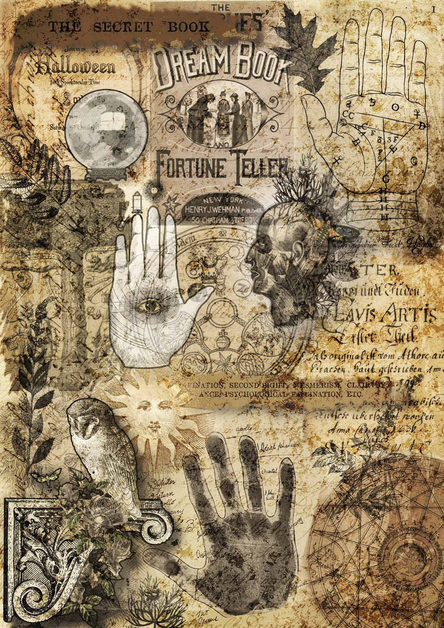 Decoupage Queen Book of Fortunes Rice Paper A4 (8.3 X 11.7 INCHES)