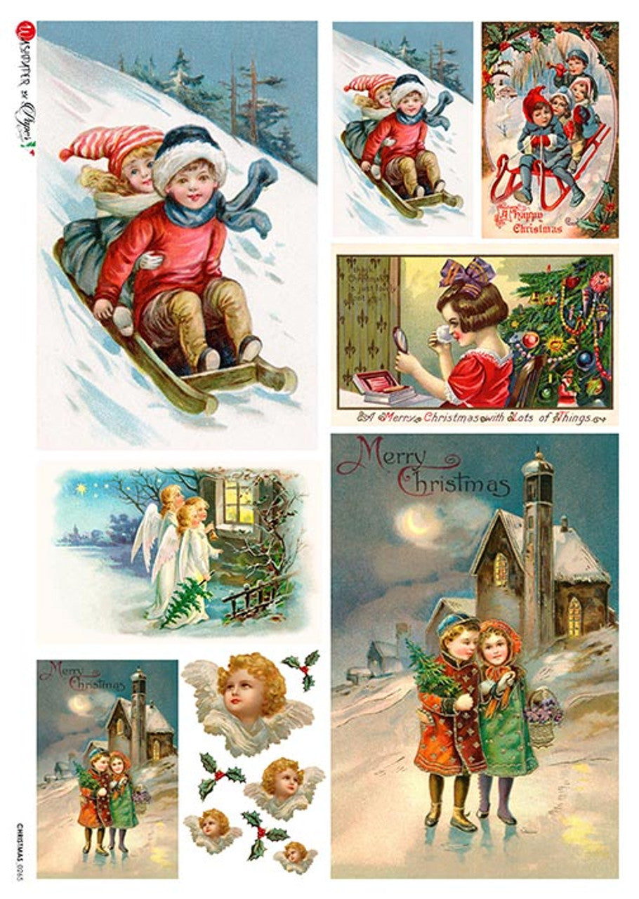 Paper Designs Christmas 0265 RICE PAPER A4 (8.3 X 11.7 INCHES)