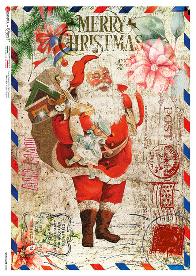 Paper Designs Christmas RICE PAPER 0332 A4 (8.3 X 11.7 INCHES)