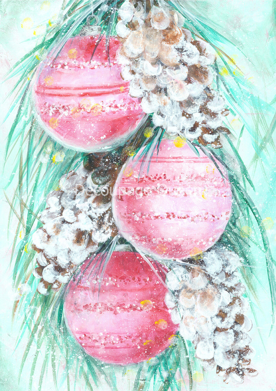 Decoupage Queen Ellen J Goods Retro Christmas 2 Rice Paper A4 (8.3 X 11.7 INCHES)