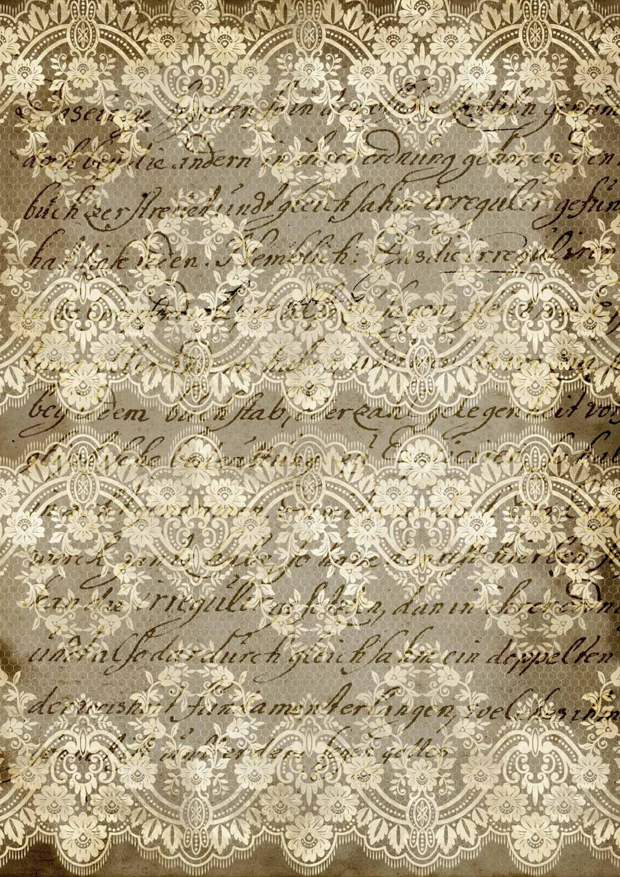 Decoupage Queen, STAINED LACE  DECOUPAGE PAPER A4 (8.3 X 11.7 INCHES)