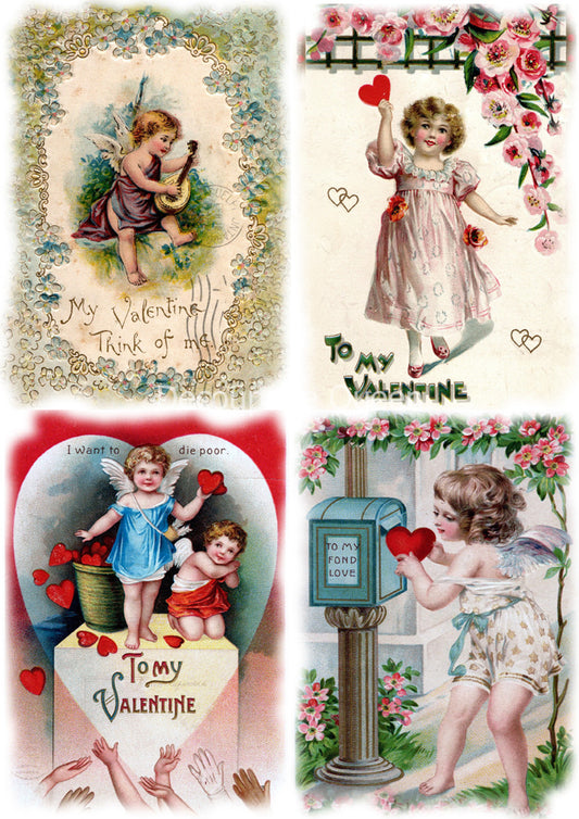 Valentine Greetings Rice Paper A4 (8.3 X 11.7 INCHES)