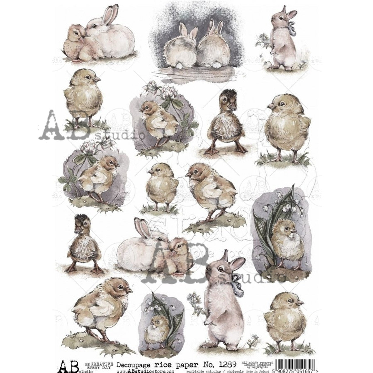 AB Studios Rice Paper Easter Watercolor Singles A4 (8.3 X11.7 INCHES )