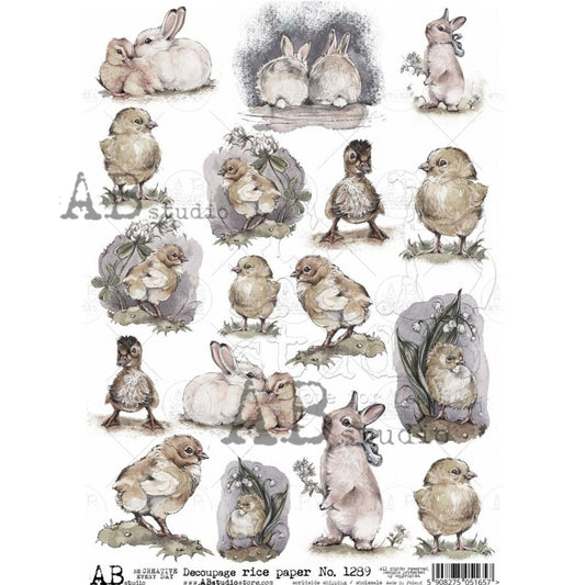 AB Studios Rice Paper Easter Watercolor Singles A4 (8.3 X11.7 INCHES )