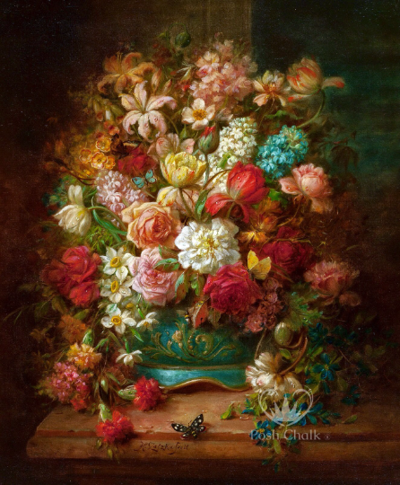 Posh Chalk Deluxe Decoupage Bouquet of Flowers A1 (23.4 x 33.1 inches)